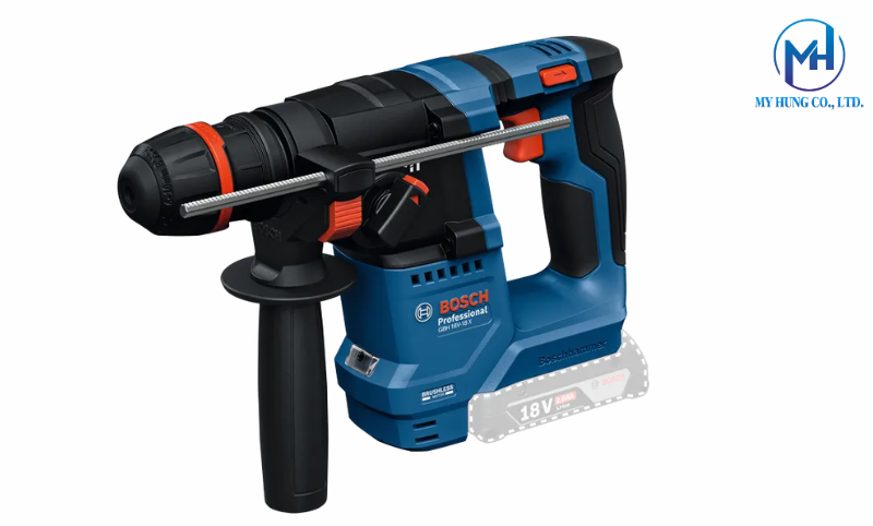 Hệ thống giảm chấn và chống giật ngược trên máy khoan búa Bosch GBH 18V-18 X