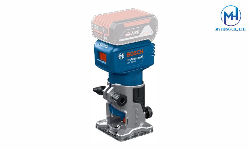 Động cơ không chổi than và thiết kế công thái học máy phay Bosch GLF 18V-8