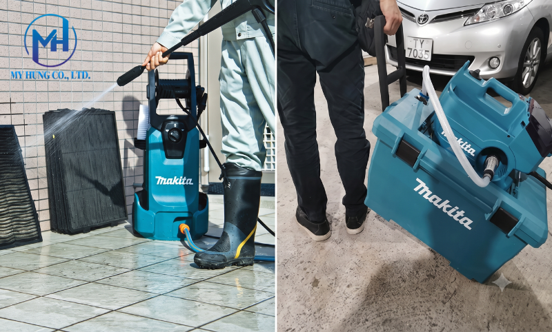 So sánh các dòng Máy Rửa Xe Makita dùng điện và dùng pin chính hãng
