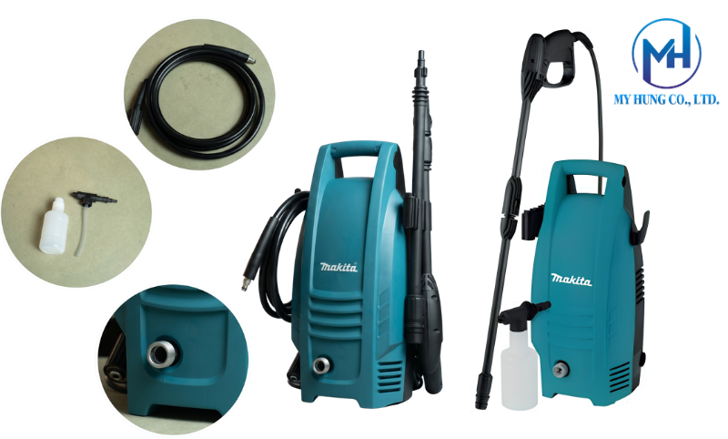 Máy Rửa Xe Makita HW101 thiết kế nhỏ gọn đa năng cho gia đình