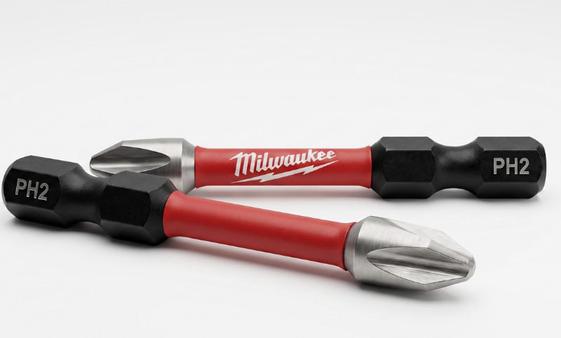 Cận cảnh mũi tua vít Milwaukee gia công laser chống trượt rãnh ốc