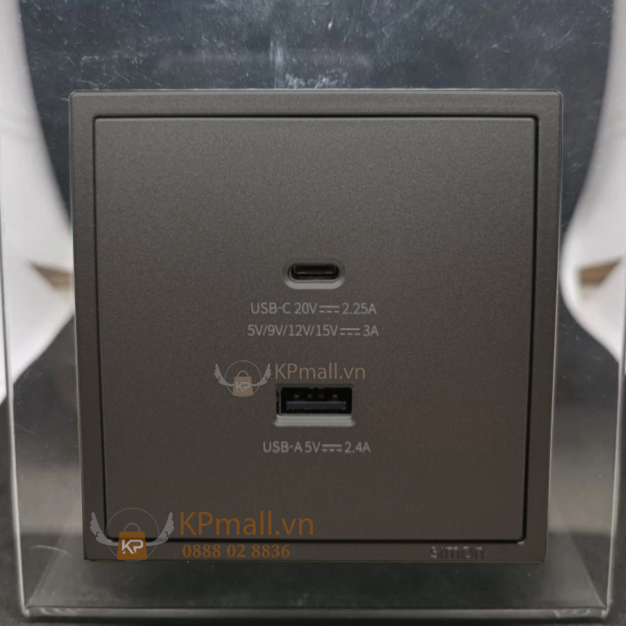 noi mua o cam sac usb kem o cam type c mau xam simon i7 70e727-46