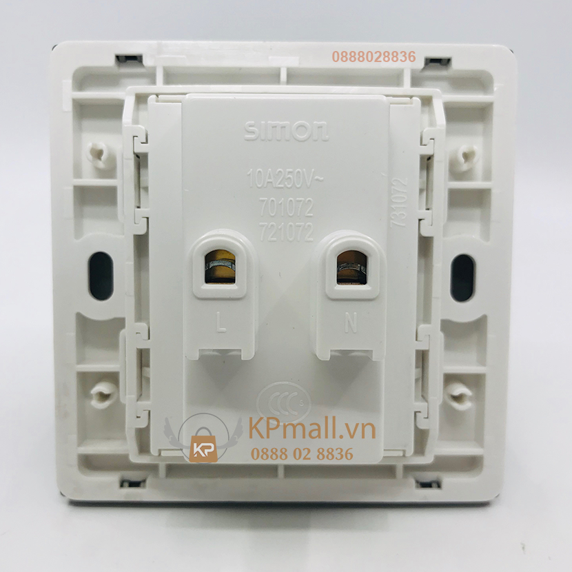 sơ đồ lắp đặt ổ cắm đôi 2 chấu simon i7 màu xám 701072-61