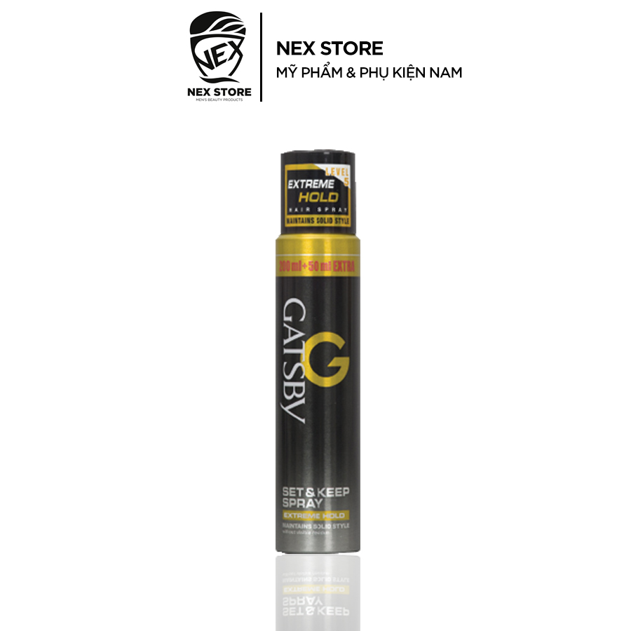 Gôm xịt tóc Gatsby Extreme Hold Level 5 - dung tích 250ml Gôm xịt tóc Gatsby Extreme Hold Level 5 - dung tích 250ml