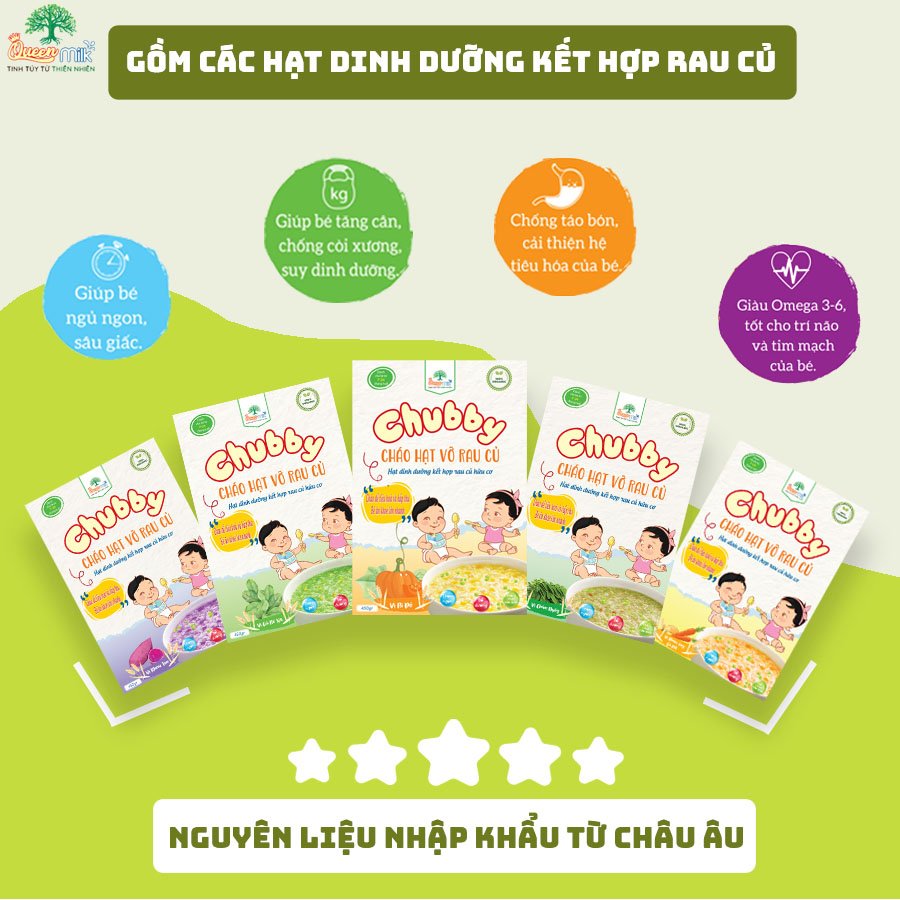 Cháo hạt vơ rau củ chubby