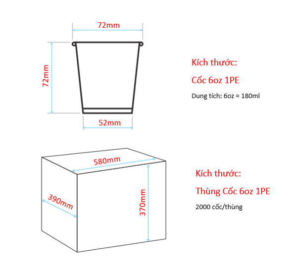 Cốc 6oz 1PE - Mẫu 1