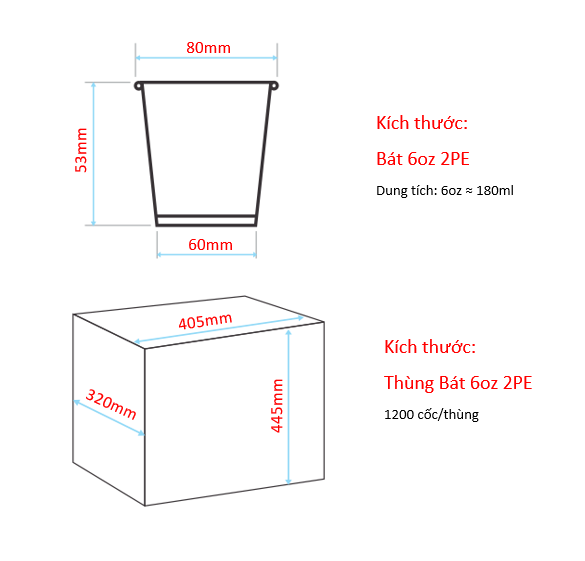 Tô giấy kem 6oz - Mẫu 1