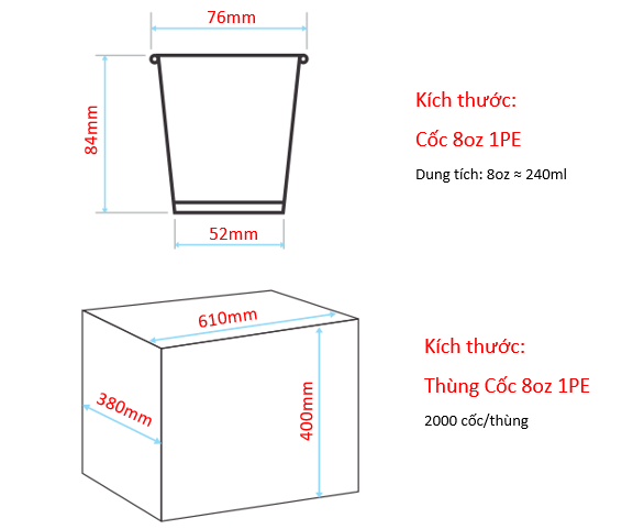 Cốc giấy 8oz kèm nắp - Vàng