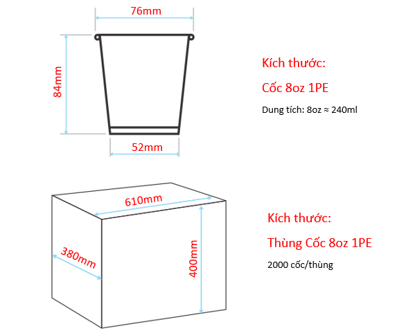 Cốc 8oz kèm nắp - Vàng