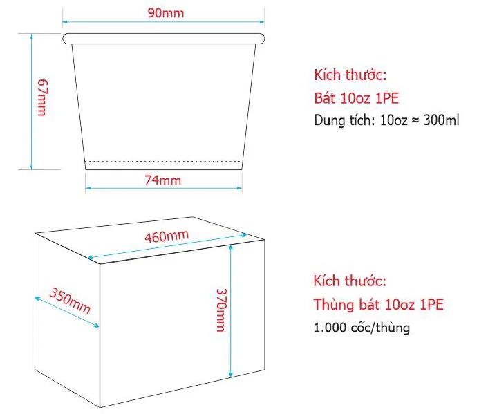 Bát 10oz 1PE kèm nắp - Elsa