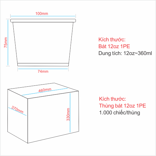Tô giấy 12oz - Thỏ