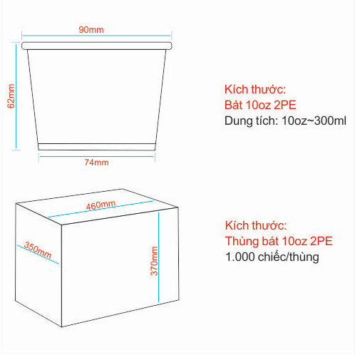 Tô giấy kem 10oz - Love 3