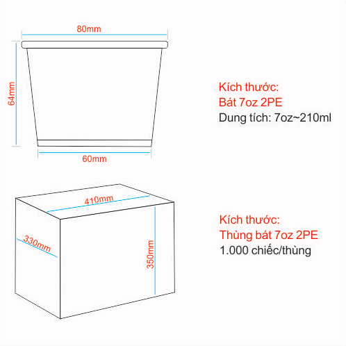 Tô giấy kem 7oz  - Love 7