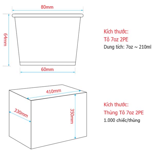 Tô giấy kem 7oz - Love 3