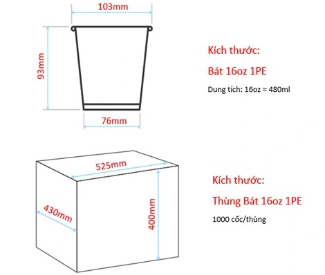 Tô giấy 16oz kèm nắp - SPD man