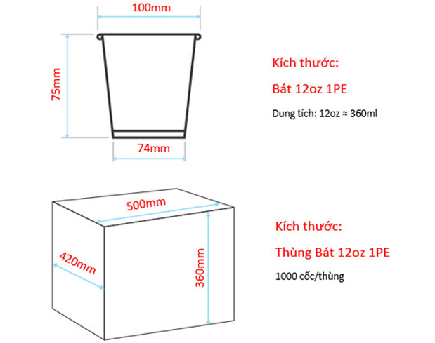 Tô giấy 13oz - Xanh
