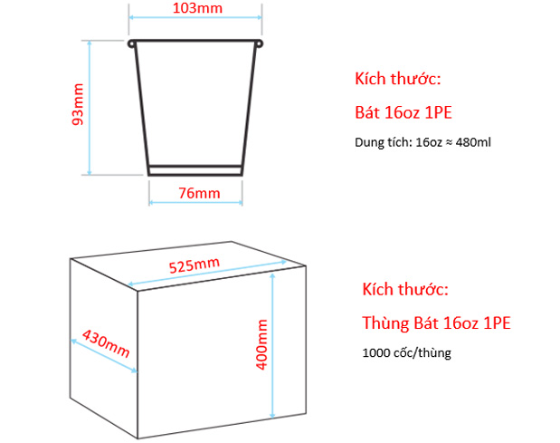 Bát 16oz 1PE - Shin