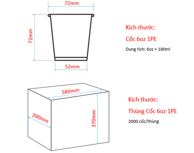 Cốc 6oz 1PE - Mẫu 2