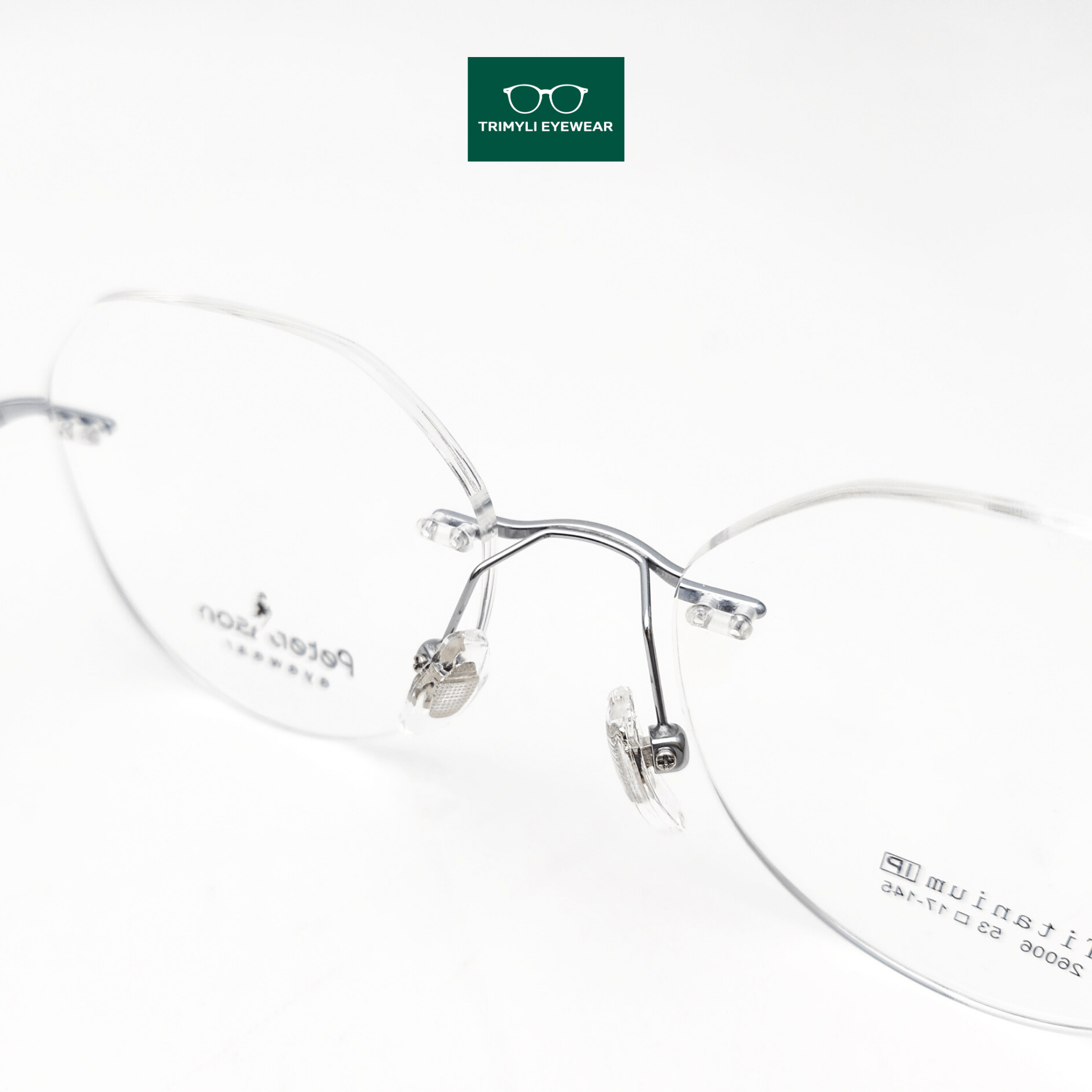 Gọng kính khoan kính cận nam nữ dáng tròn Trimyli Eyewear 26006