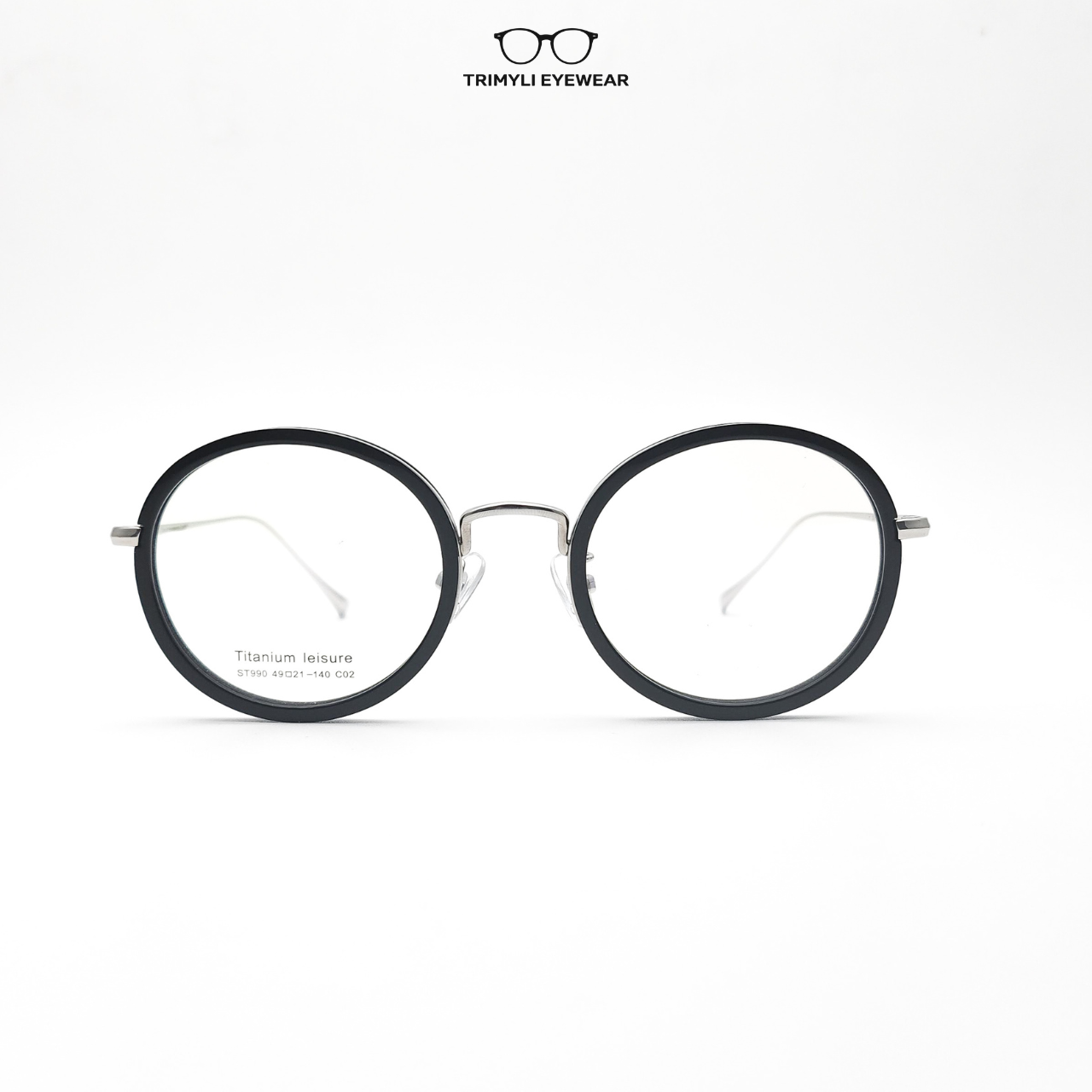 Gọng kính kim loại dáng tròn titanium ST990 Trimyli Eyewear