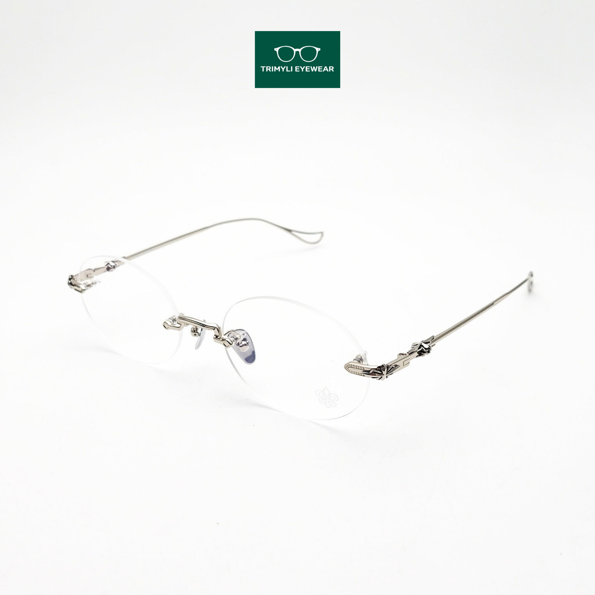 Gọng kính khoan dáng oval họa tiết Trimyli Eyewear