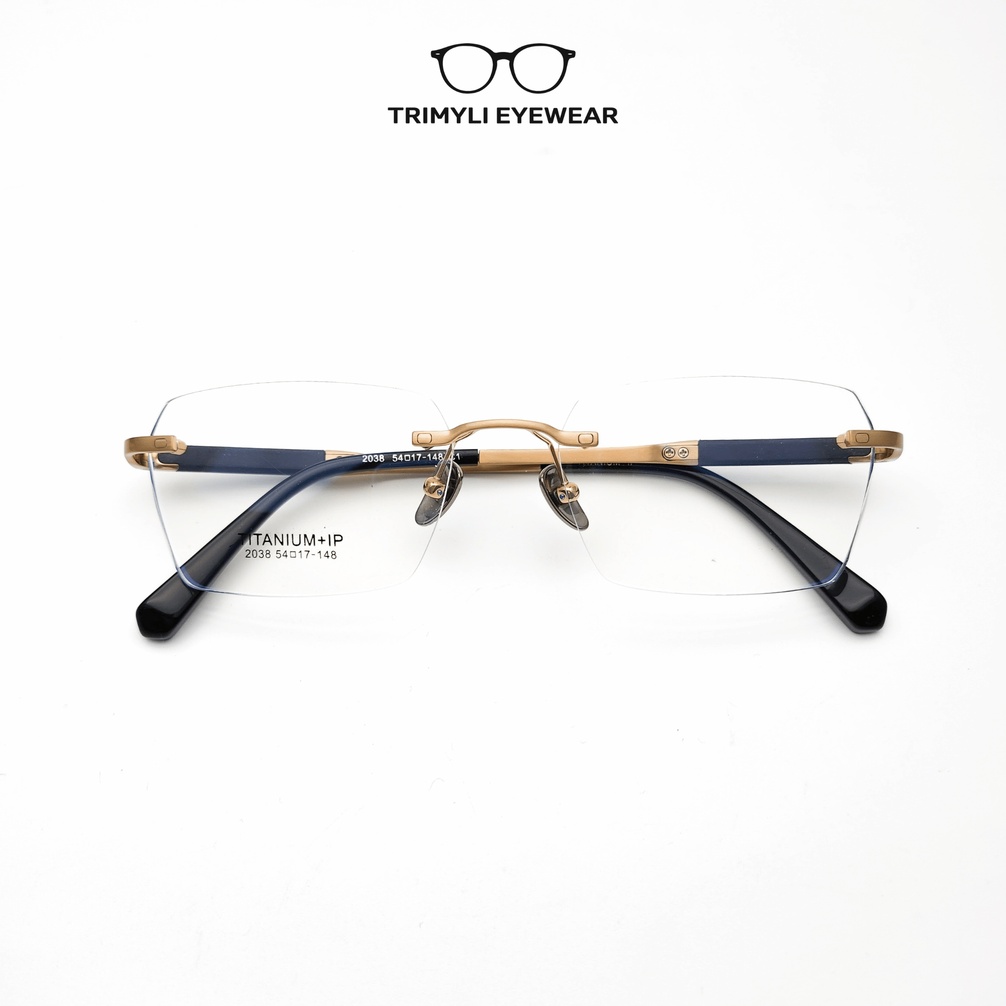 Gọng kính khoan không viền titanium 2038 Trimyli Eyewear