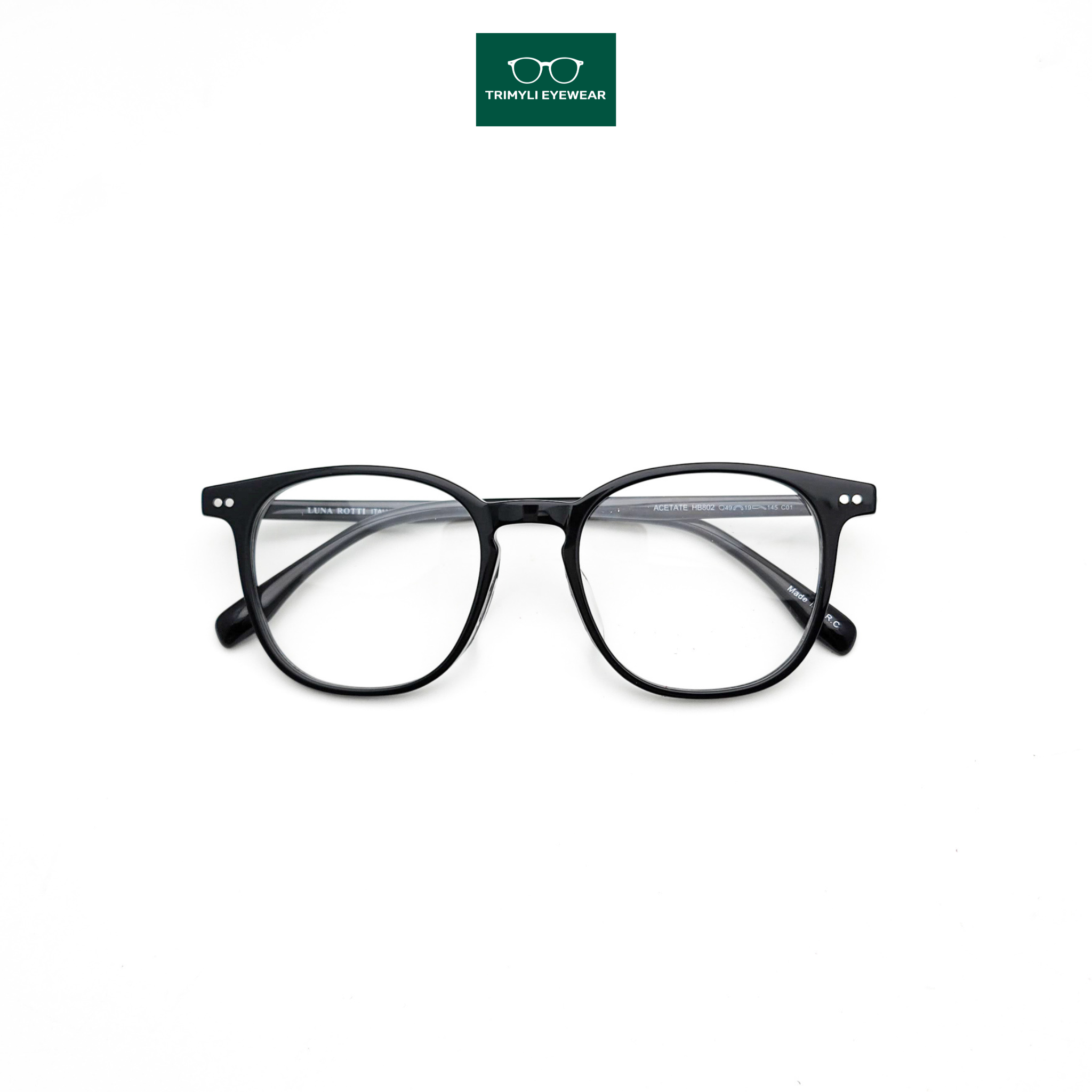 Gọng kính vuông tròn cơ bản nhựa acetate Trimyli Eyewear HB802