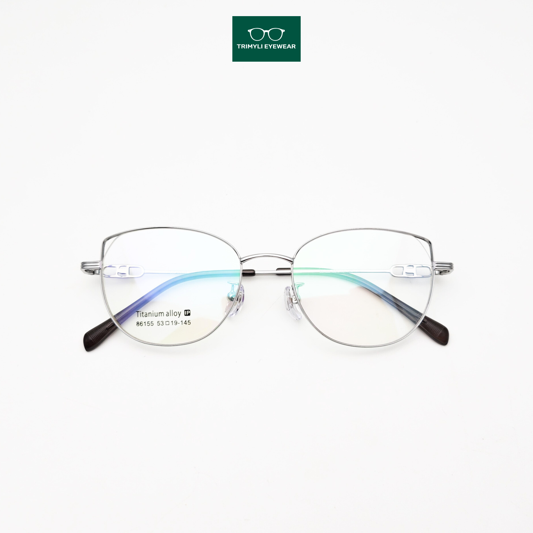Gọng kính kim loại mắt mèo kim loại titan kính nữ Trimyli Eyewear 86155
