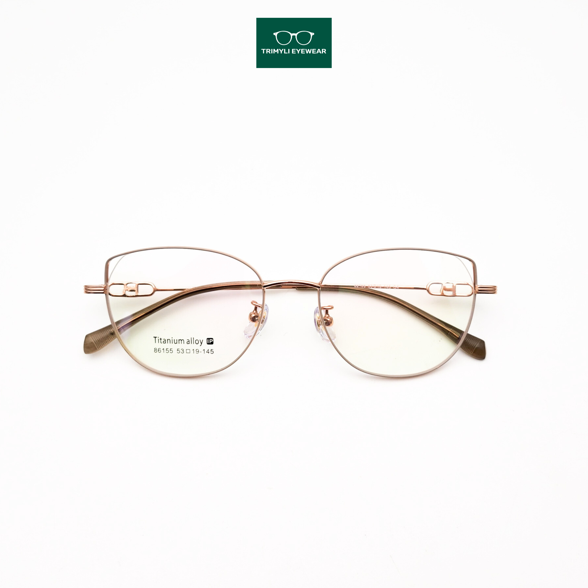 Gọng kính kim loại mắt mèo kim loại titan kính nữ Trimyli Eyewear 86155
