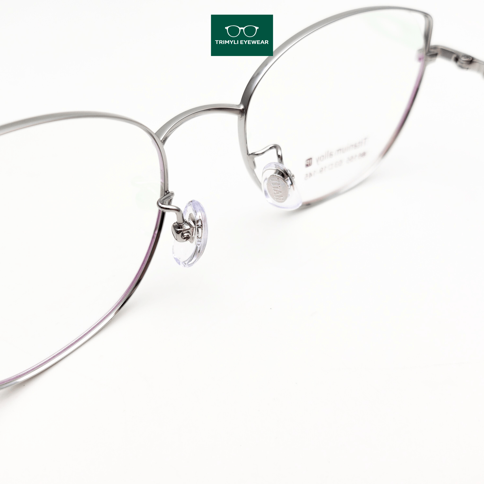 Gọng kính kim loại mắt mèo kim loại titan kính nữ Trimyli Eyewear 86155