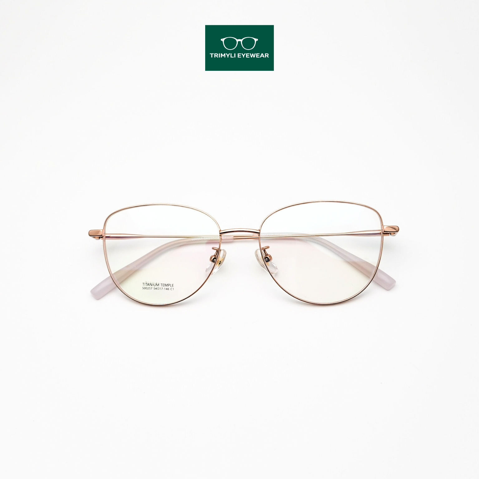 Gọng kính kim loại titanium mắt mèo thời trang Trimyli Eyewear 00257