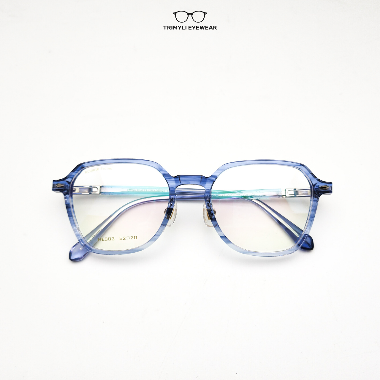 Gọng nhựa acetate dáng vuông nam nữ HE303