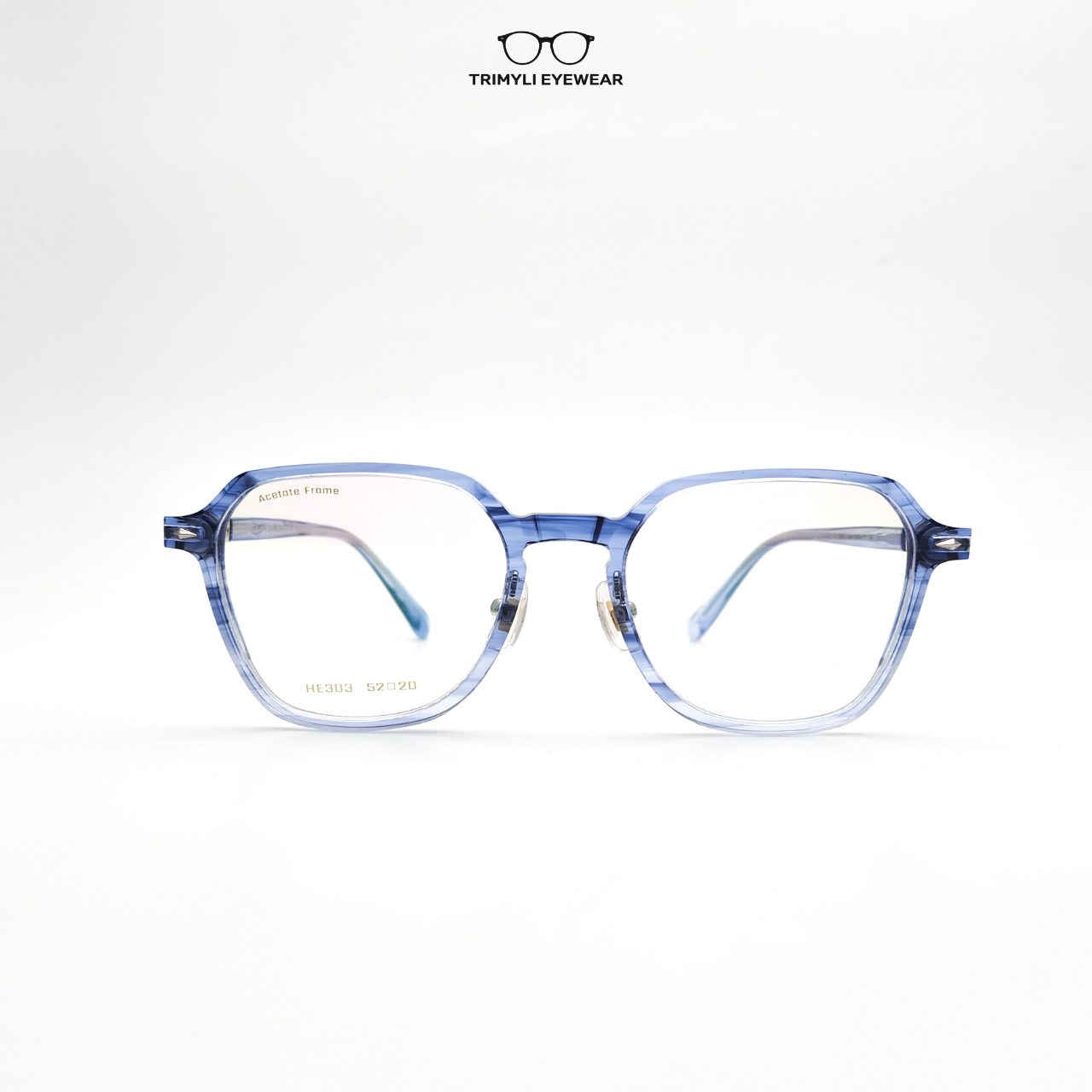 Gọng nhựa acetate dáng vuông nam nữ HE303