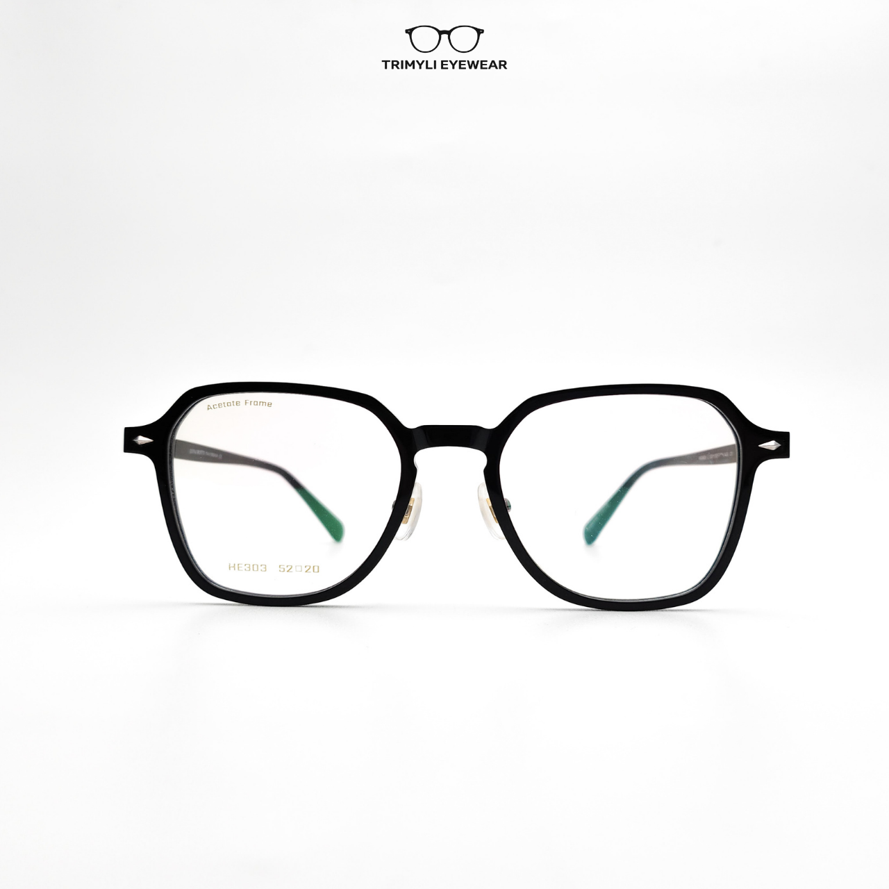 Gọng nhựa acetate dáng vuông nam nữ HE303