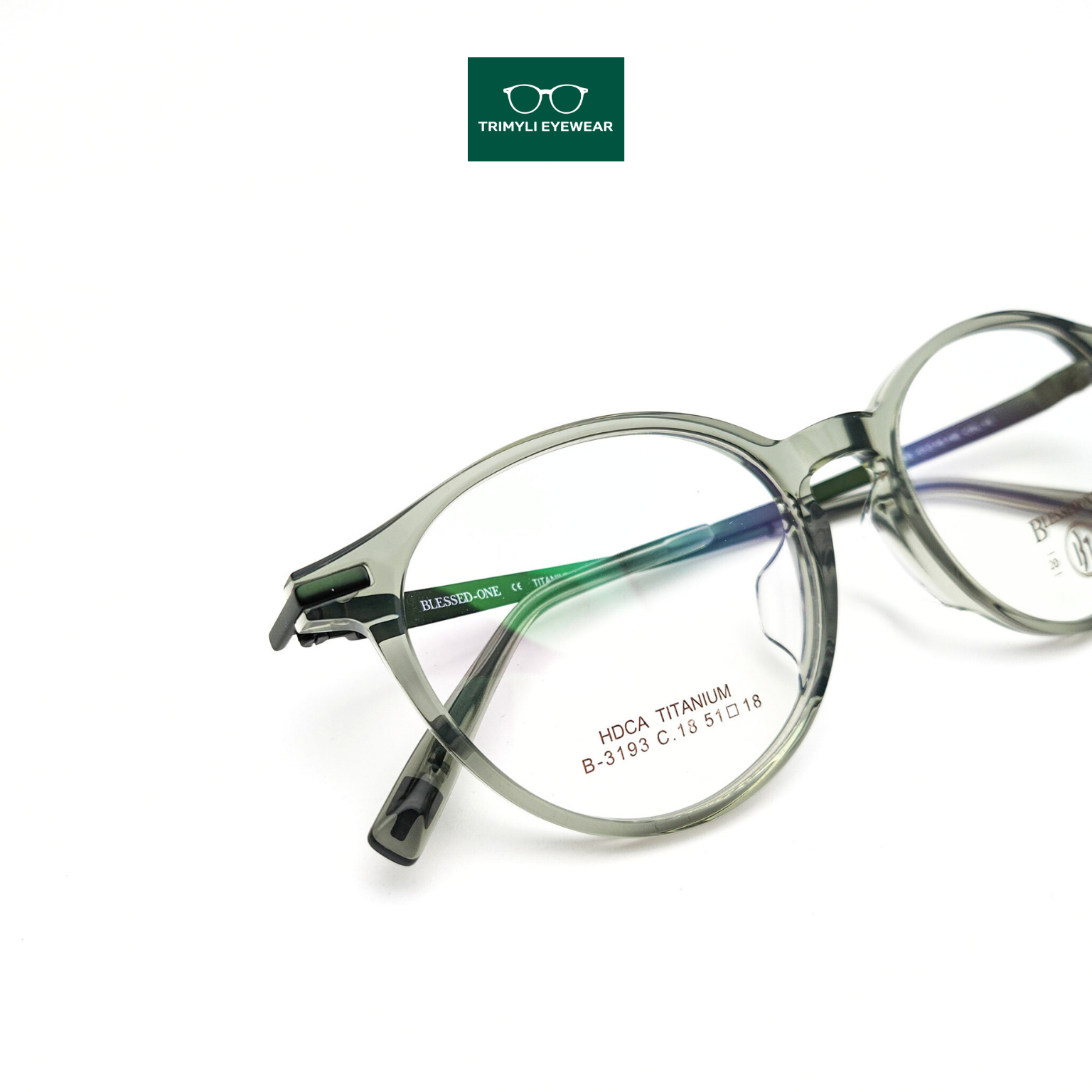 Gọng kính nhựa acetate càng kim loại titanium Trimyli Eyewear 3193