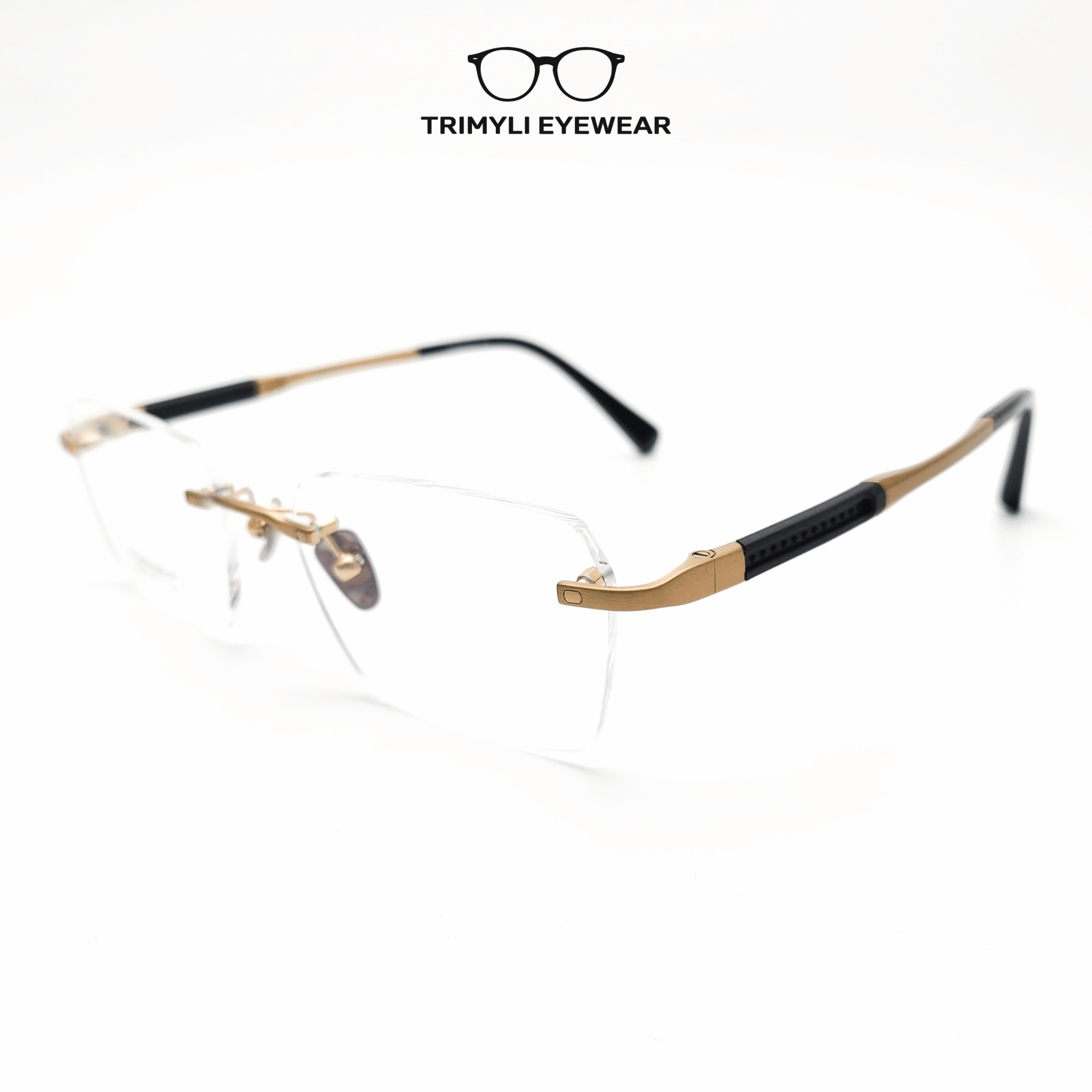 Gọng kính khoan không viền titanium 2038 Trimyli Eyewear