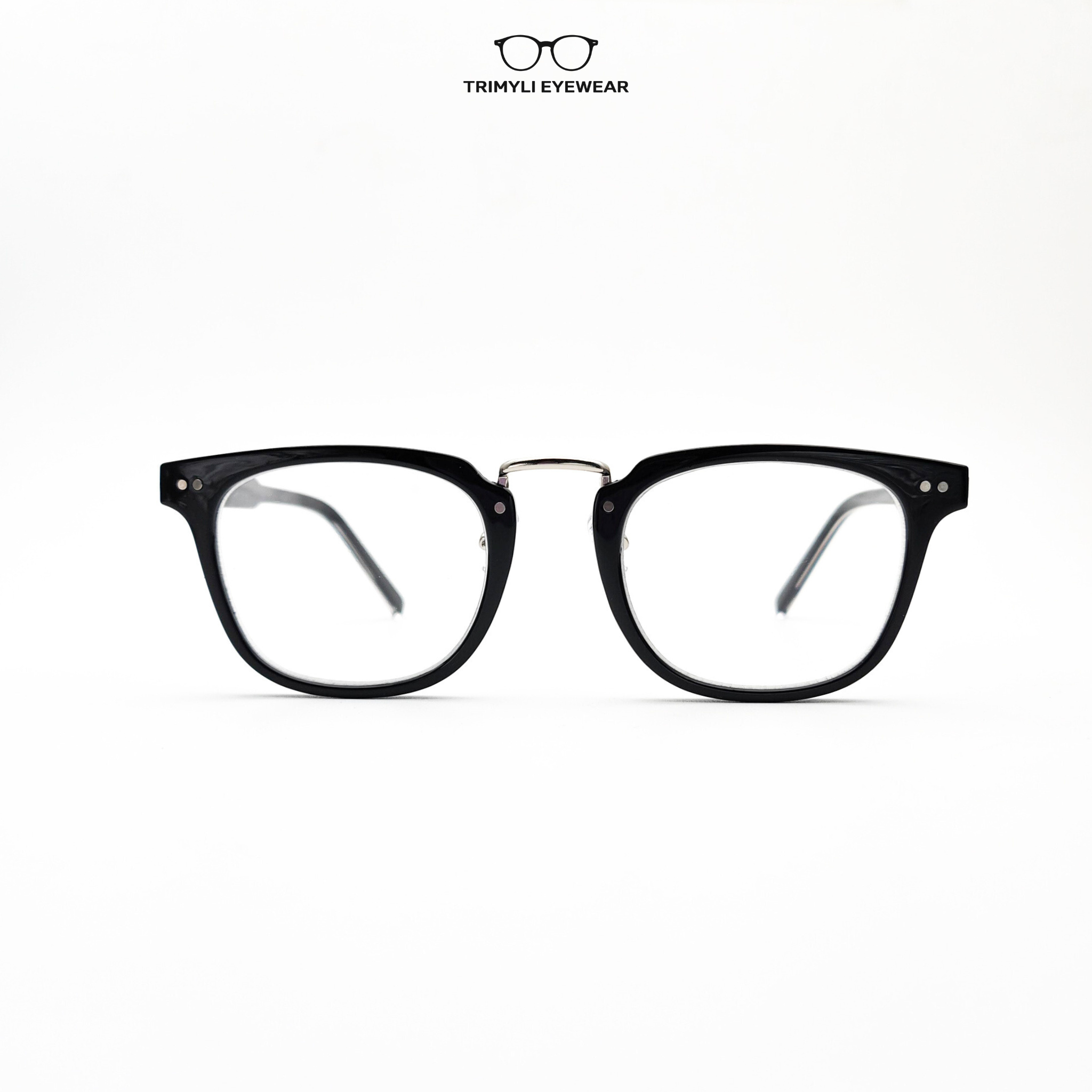 Gọng kính dáng vuông cầu mũi kim loại kính mắt nam nữ Trimyli Eyewear 9249