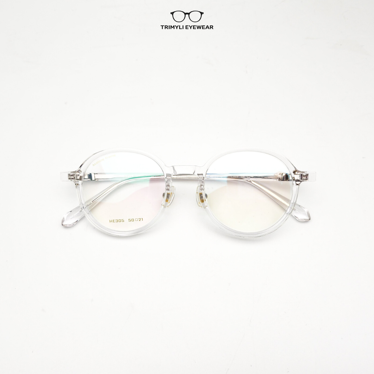 Gọng nhựa acetate dáng tròn nam nữ thời trang HE305
