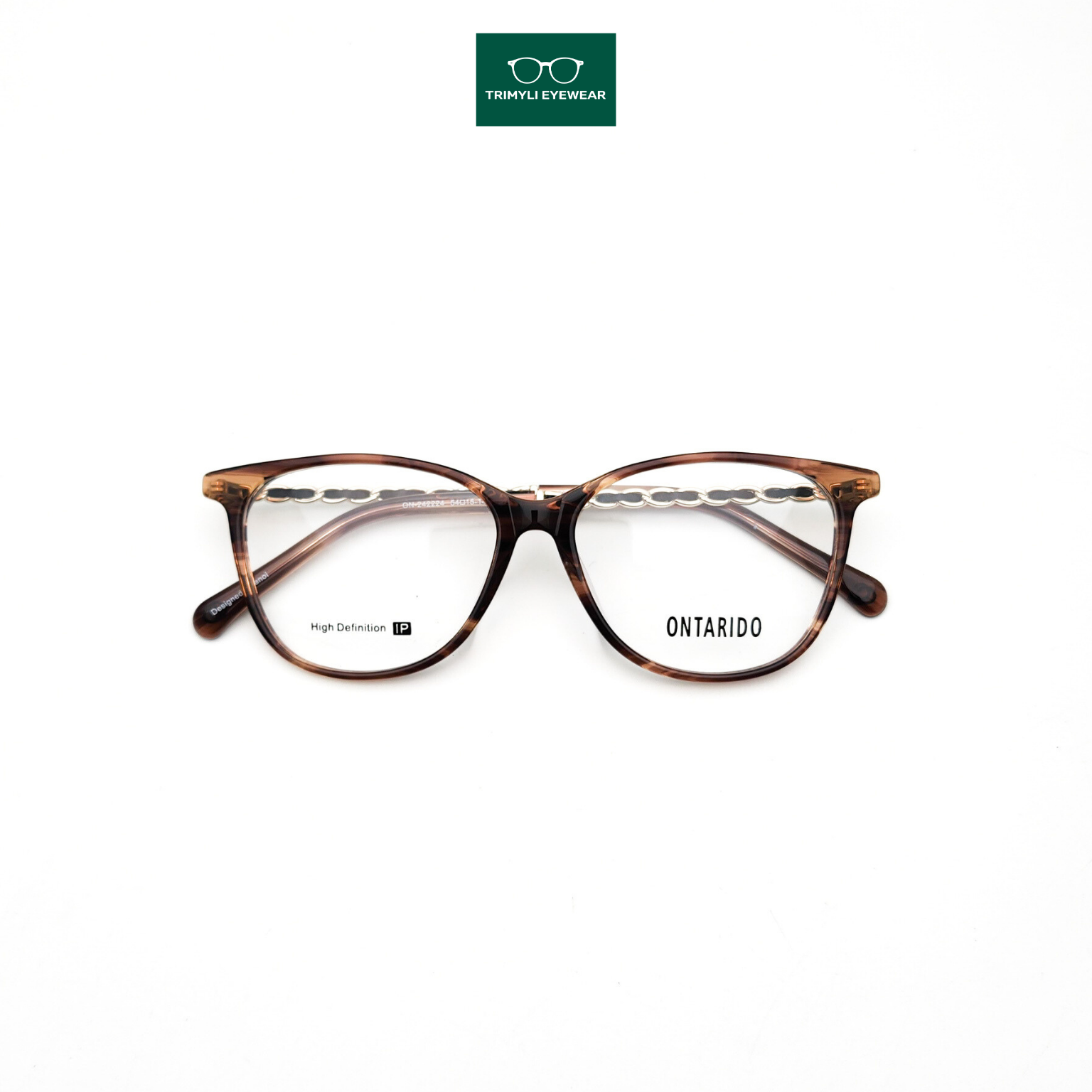 Gọng kính mắt mèo càng họa tiết nhựa acetate cao cấp 242224 Trimyli Eyewear