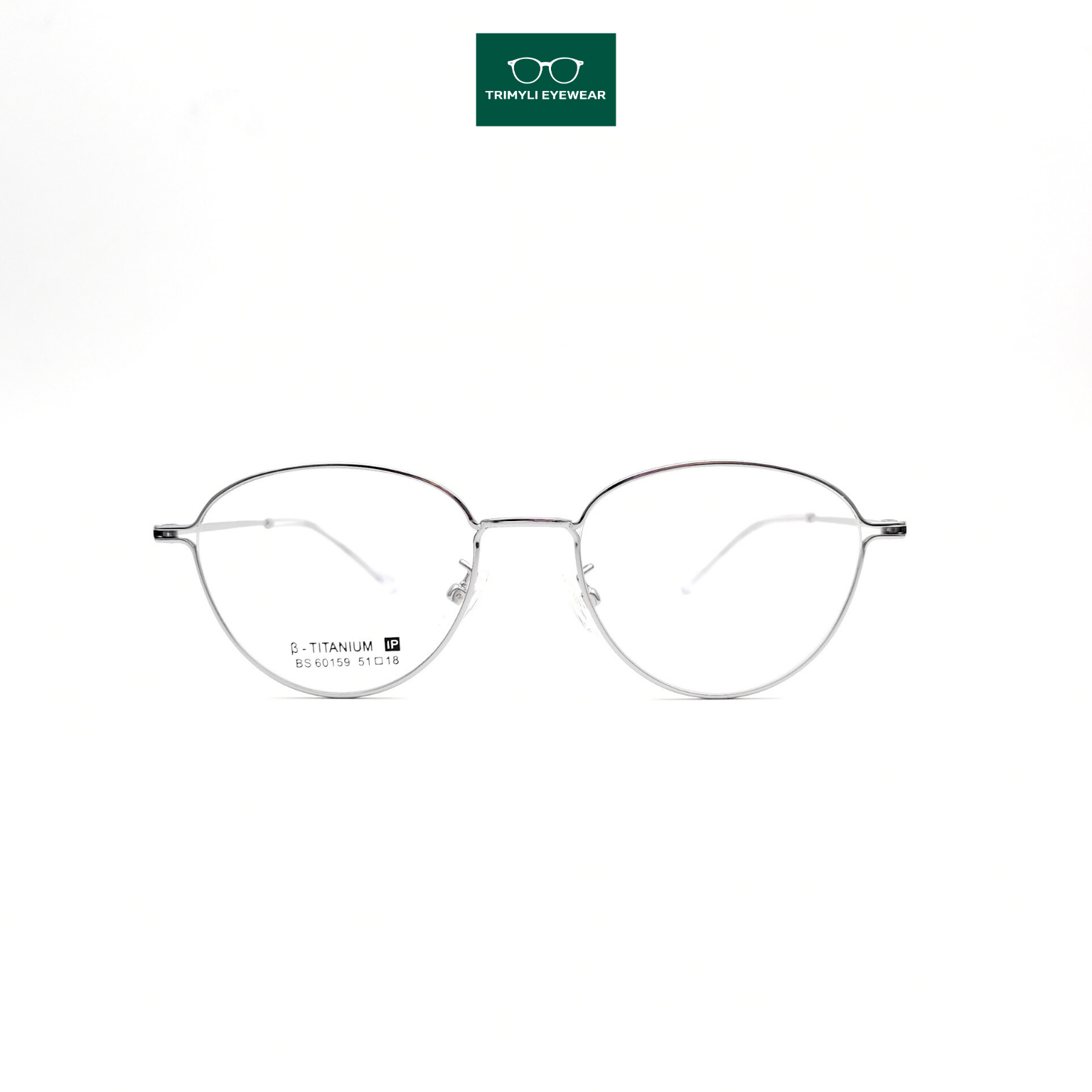 Gọng kính kim loại titanium dáng mắt mèo 60159 Trimyli Eyewear