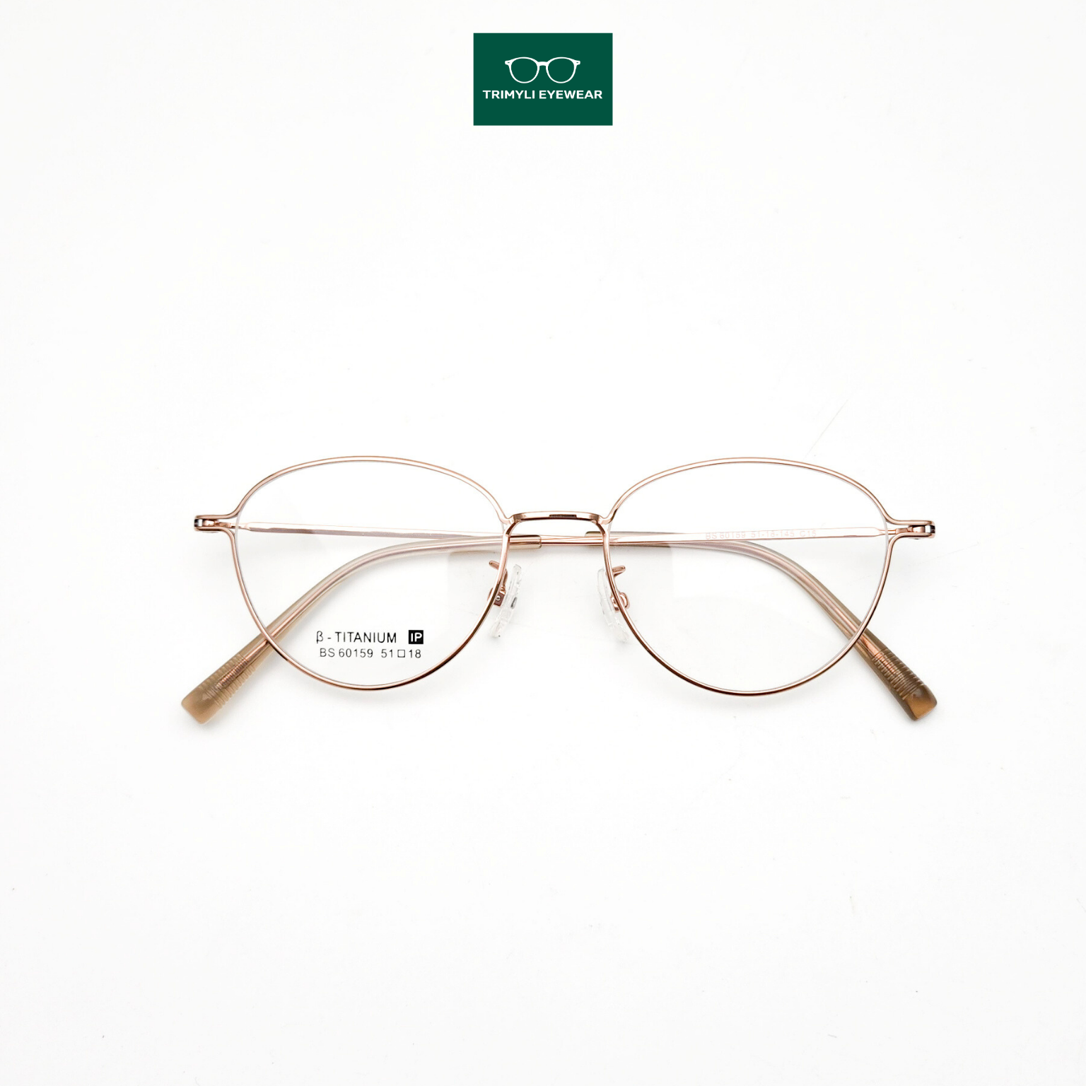 Gọng kính kim loại titanium dáng mắt mèo 60159 Trimyli Eyewear