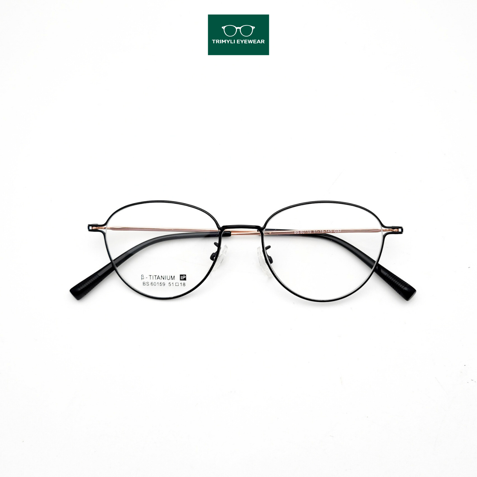 Gọng kính kim loại titanium dáng mắt mèo 60159 Trimyli Eyewear