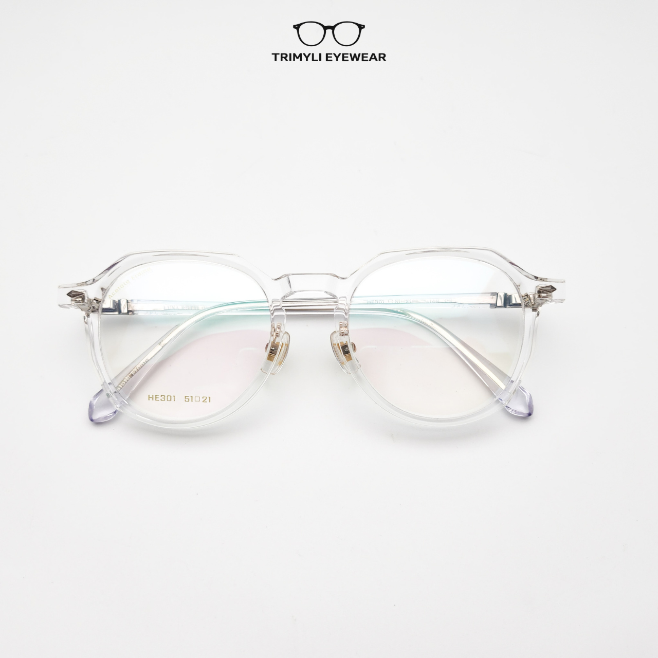 Gọng nhựa dáng tròn acetate HE301
