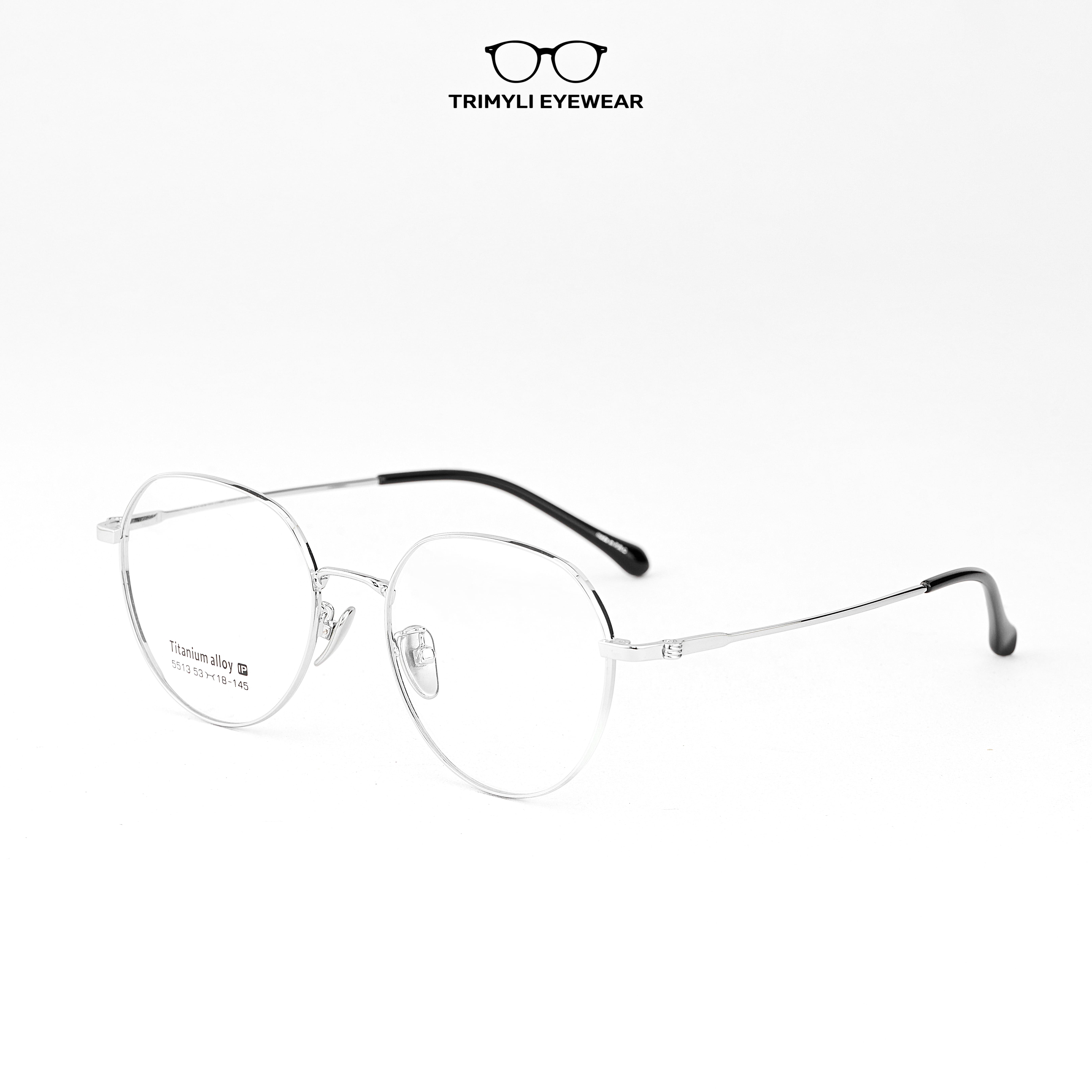 Gọng kính kim loại dáng tròn nam nữ Trimyli Eyewear 5513