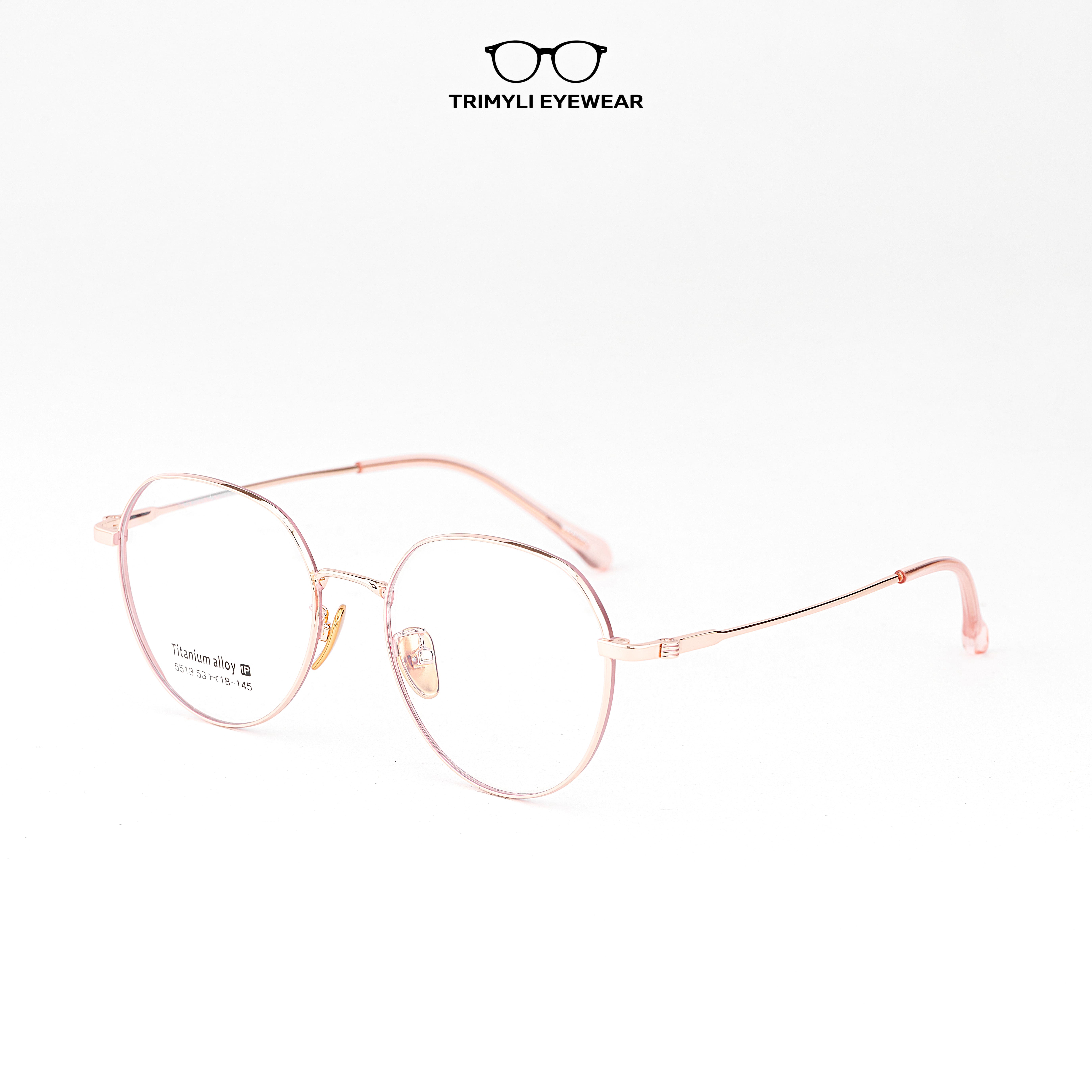 Gọng kính kim loại dáng tròn nam nữ Trimyli Eyewear 5513