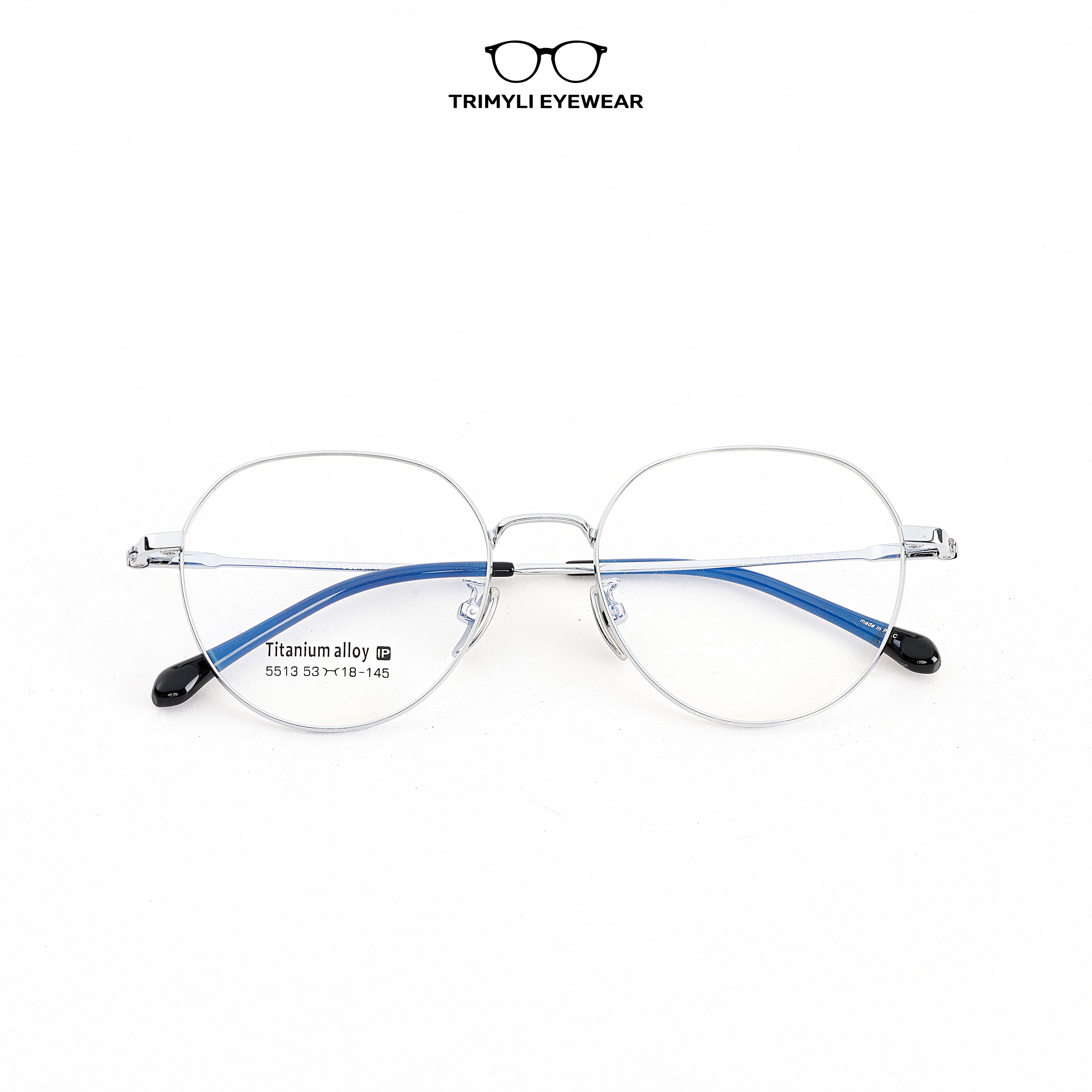Gọng kính kim loại dáng tròn nam nữ Trimyli Eyewear 5513