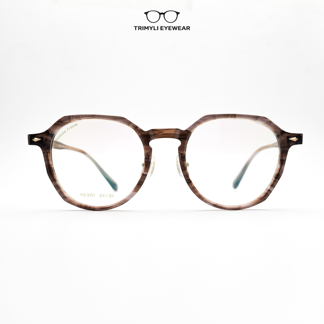 Gọng nhựa dáng tròn acetate HE301