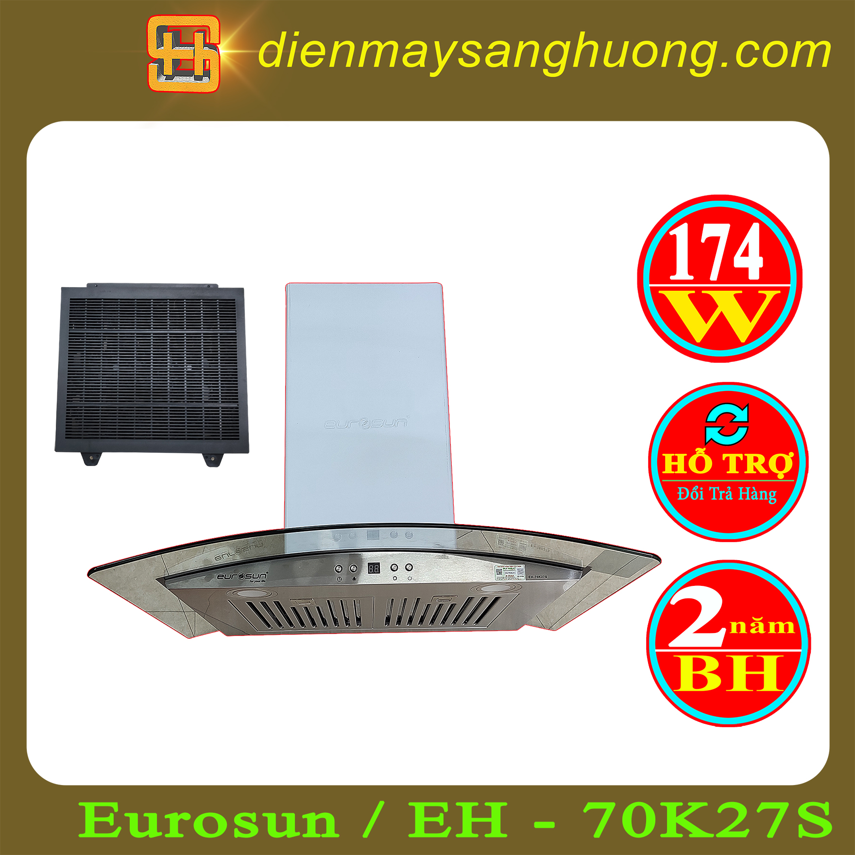 Máy Hút Mùi Eurosun EH-70K27S