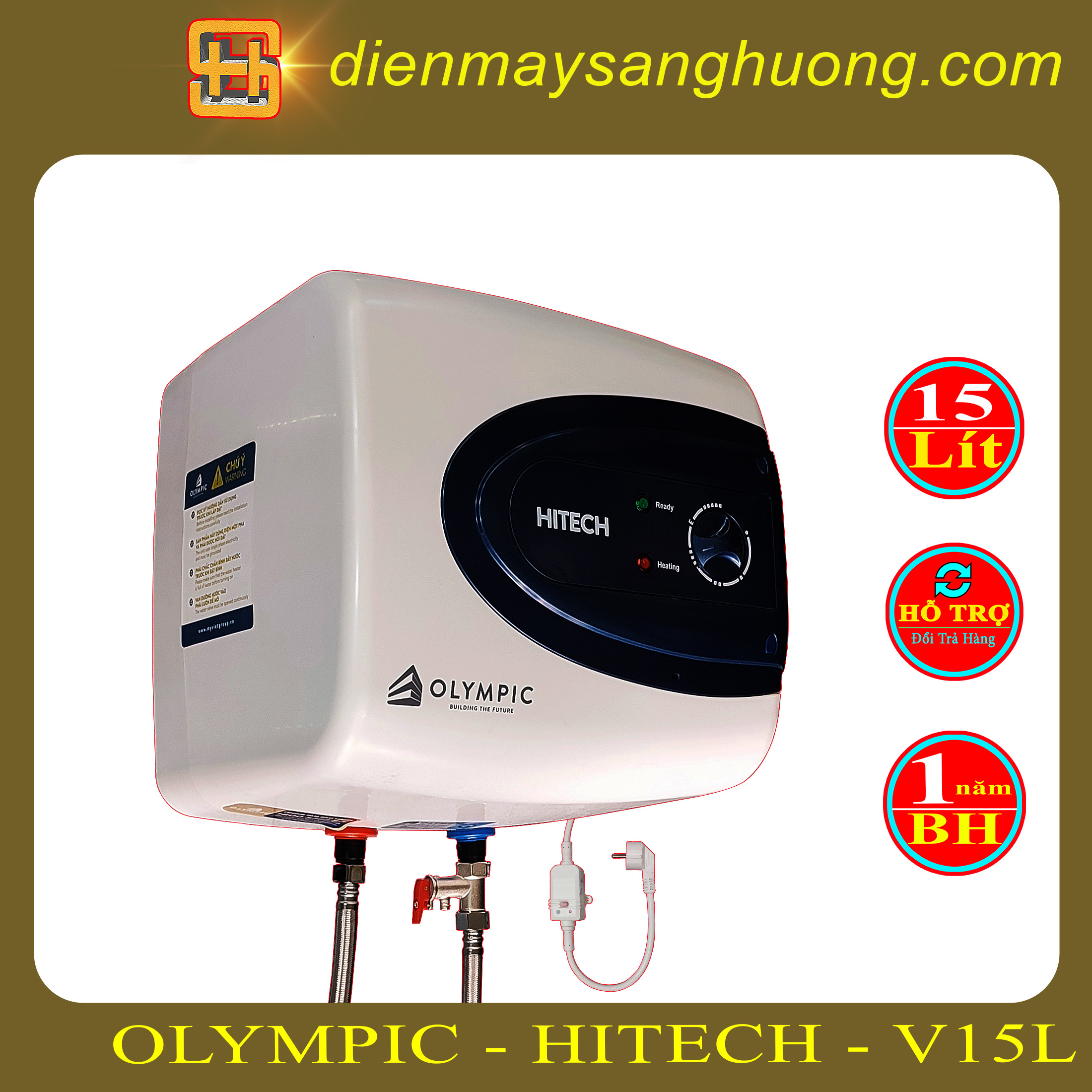 Bình Nóng Lạnh 15 lít Olympic HITECH - V15L