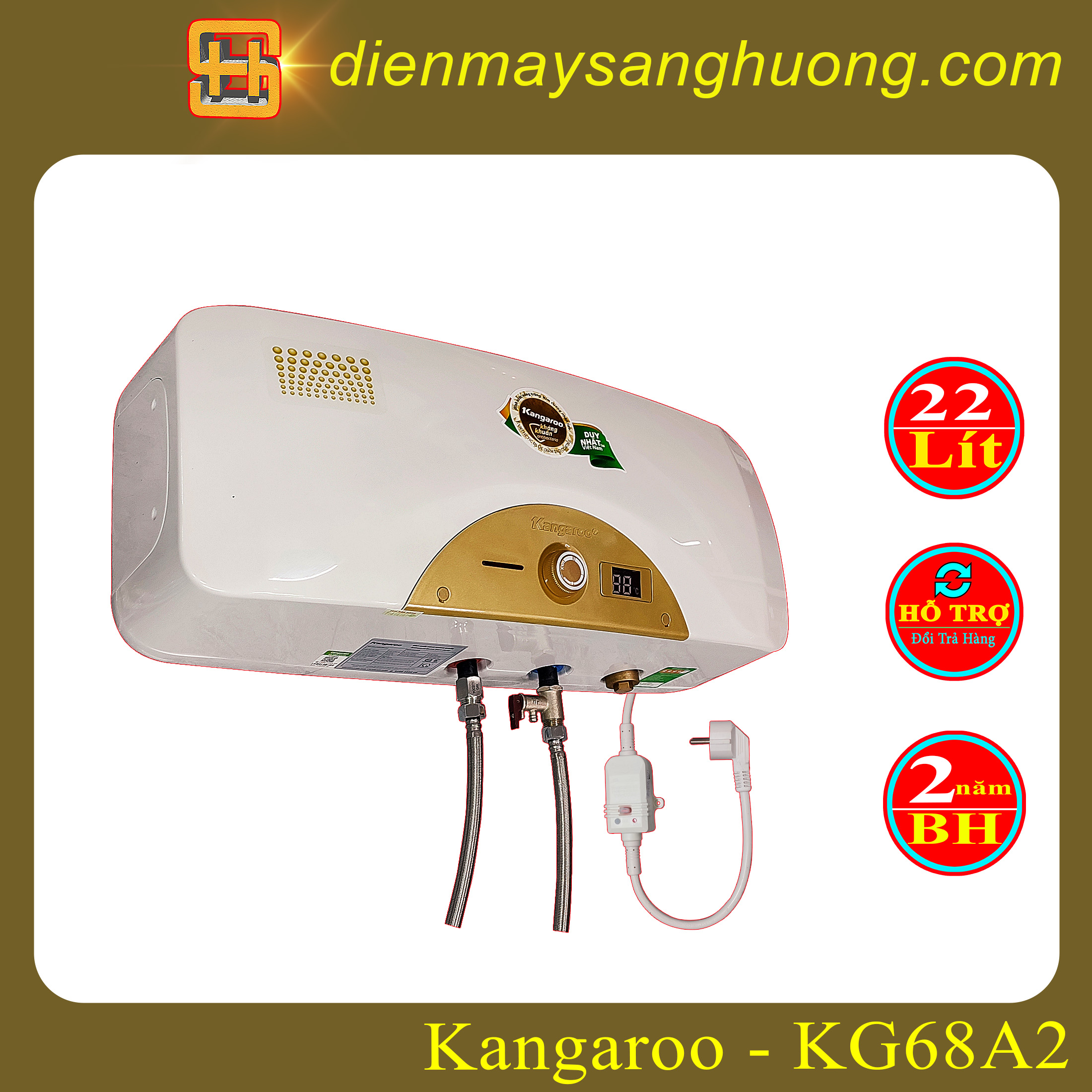 Bình Nóng Lạnh Kangaroo 22 Lít – KG68A2